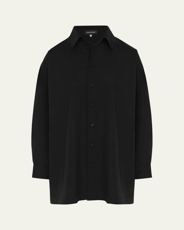 Slim A-line Back Pleat Shirt With Collar (Long Plus Length)